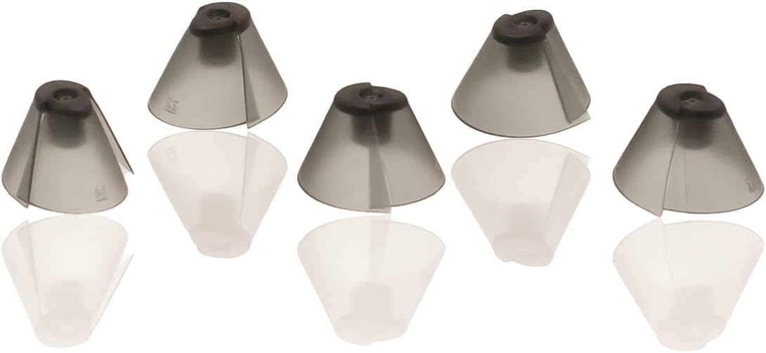 GN Resound Sure Fit Hearing Aid Standard Receiver Tulip Domes Dark Gray Split Ear Rub Piece Comfortable BTE Hearing Amplifier PSAP Kit Ear Tips Invisible, Perfect for Open Air (Open fit)(5 pcs)